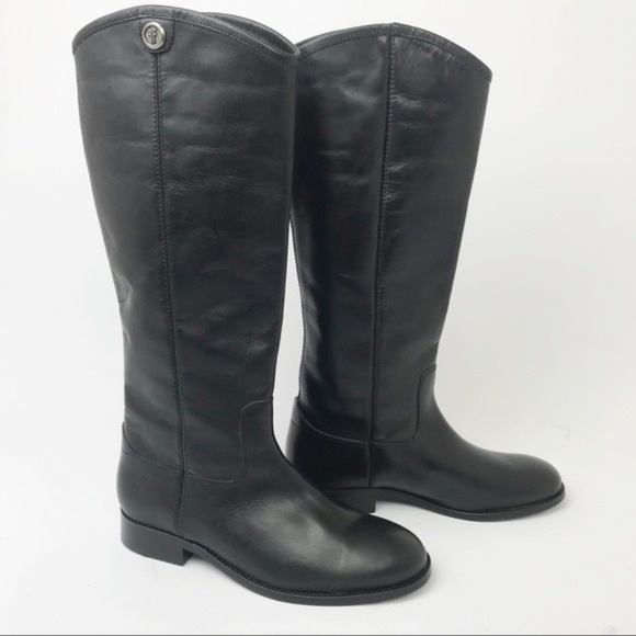 Frye Shoes - FRYE | Tall Melissa Button Black Leather Boots 5.5